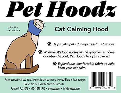 Cat Hoodz for Cats, Anxiety, Grooming, Ear Muffs, Cat Ear Protection, Calming, Ear Compression, Pet Hoodie, Cat Hoodie, Soft-Expandable Fabric for Cats, Great for Stressful situations